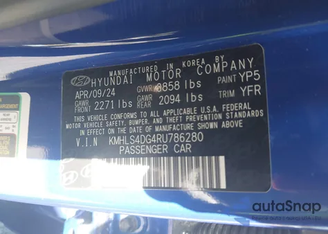 2024 Hyundai Elantra Sel из США, поврежденный, VIN KMHLS4DG4RU786280